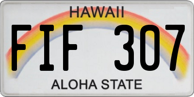 HI license plate FIF307