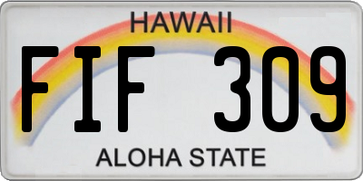 HI license plate FIF309