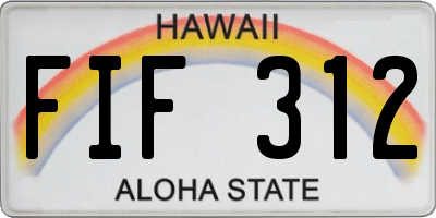HI license plate FIF312