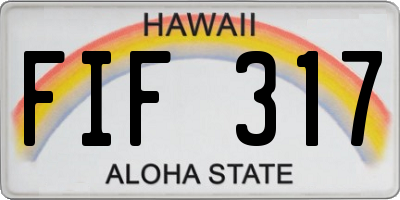 HI license plate FIF317