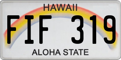 HI license plate FIF319