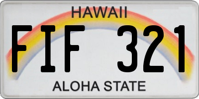 HI license plate FIF321