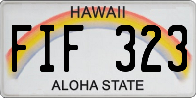 HI license plate FIF323