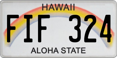 HI license plate FIF324