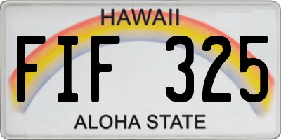 HI license plate FIF325