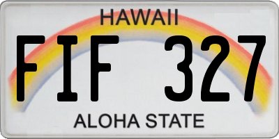HI license plate FIF327