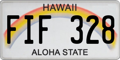 HI license plate FIF328