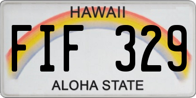 HI license plate FIF329