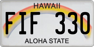 HI license plate FIF330