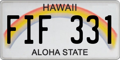 HI license plate FIF331