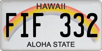 HI license plate FIF332
