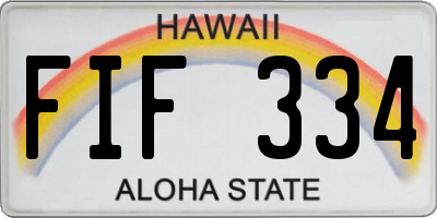 HI license plate FIF334