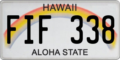 HI license plate FIF338