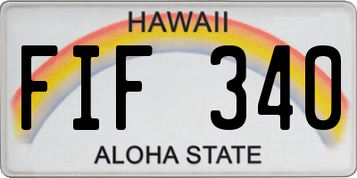 HI license plate FIF340