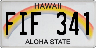 HI license plate FIF341