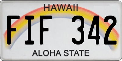 HI license plate FIF342