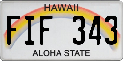 HI license plate FIF343