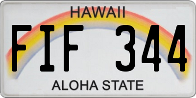 HI license plate FIF344