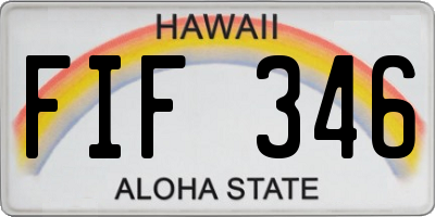 HI license plate FIF346