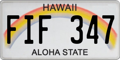 HI license plate FIF347