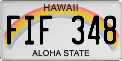 HI license plate FIF348