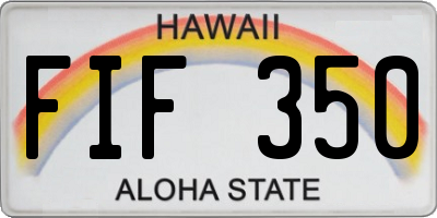 HI license plate FIF350