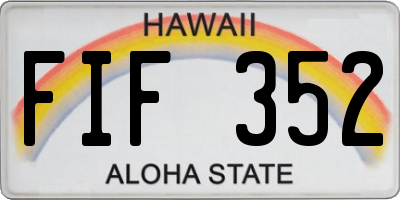 HI license plate FIF352