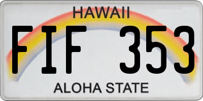 HI license plate FIF353