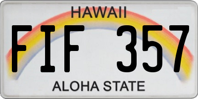 HI license plate FIF357
