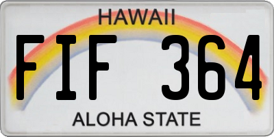 HI license plate FIF364