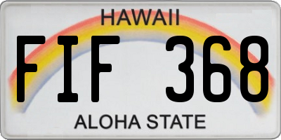 HI license plate FIF368