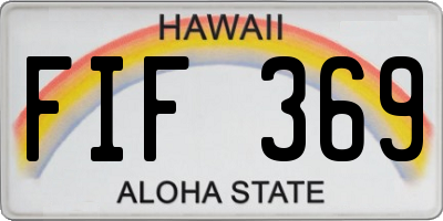 HI license plate FIF369
