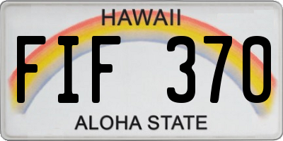 HI license plate FIF370