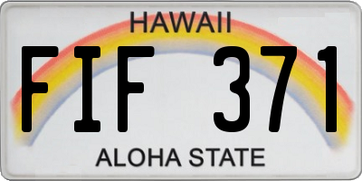 HI license plate FIF371