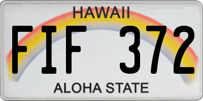HI license plate FIF372