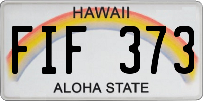HI license plate FIF373