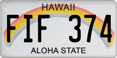HI license plate FIF374