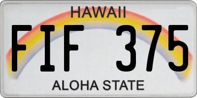 HI license plate FIF375