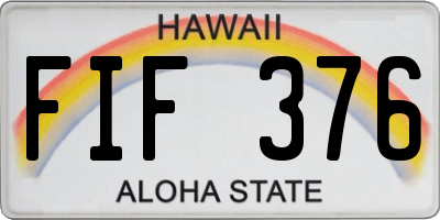 HI license plate FIF376