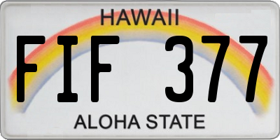 HI license plate FIF377