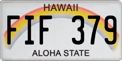 HI license plate FIF379