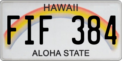 HI license plate FIF384