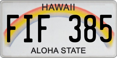HI license plate FIF385