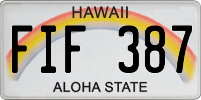 HI license plate FIF387