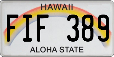 HI license plate FIF389