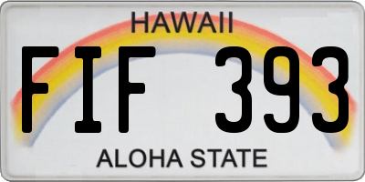 HI license plate FIF393