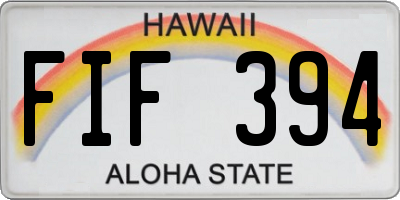 HI license plate FIF394