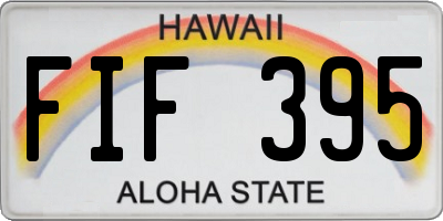 HI license plate FIF395