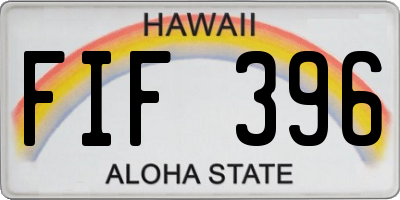 HI license plate FIF396