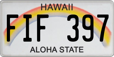 HI license plate FIF397